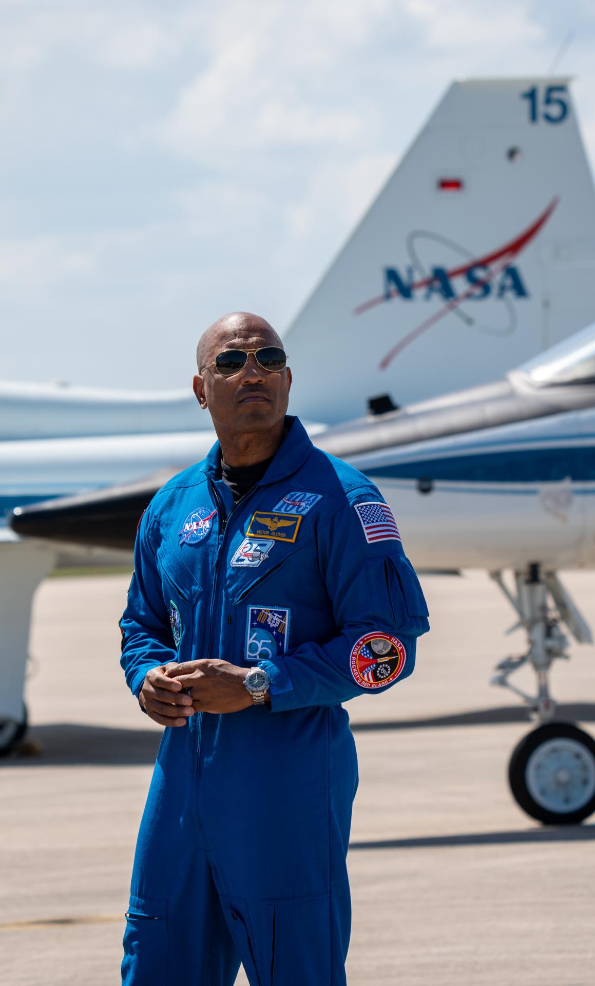 These images show the moments shortly after the arrival of the Artemis II crew to NASA’s Kennedy Space Center on March 27, 2026 ahead of the launch. The four astronauts, Victor Glover, Reid Wiseman, Christina Koch, and Jeremy Hansen, arrived on a T38, which can be seen behind them. They took turns speaking to the crowd as they also announced the zero-gravity indicator they would be taking with them on their journey.